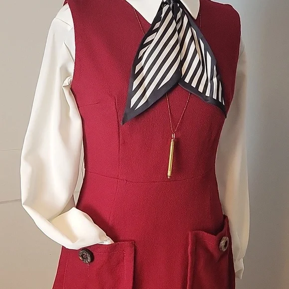 Vintage Red Pocket Dress - Picture 4 of 14
